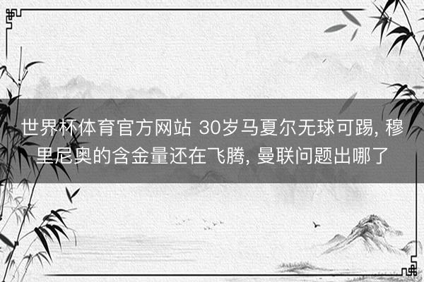 世界杯体育官方网站 30岁马夏尔无球可踢， 穆里尼奥的含金量还在飞腾， 曼联问题出哪了