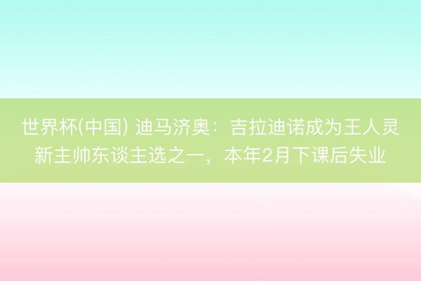世界杯(中国) 迪马济奥：吉拉迪诺成为王人灵新主帅东谈主选之一，本年2月下课后失业