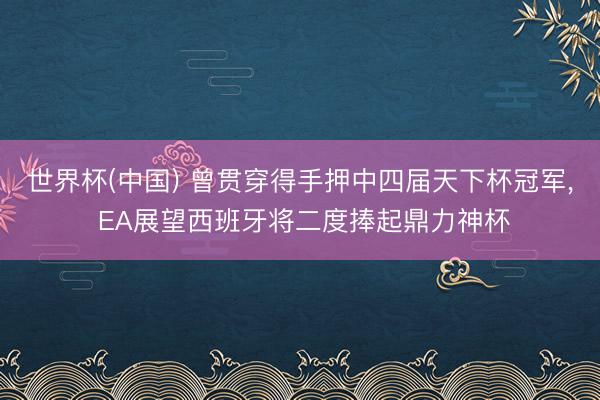 世界杯(中国) 曾贯穿得手押中四届天下杯冠军, EA展望西班牙将二度捧起鼎力神杯