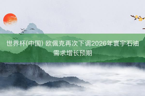 世界杯(中国) 欧佩克再次下调2026年寰宇石油需求增长预期