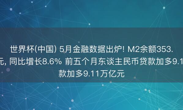 世界杯(中国) 5月金融数据出炉! M2余额353.67万亿元， 同比增长8.6% 前五个月东谈主民币贷款加多9.11万亿元