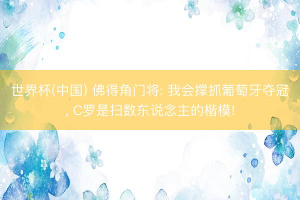 世界杯(中国) 佛得角门将: 我会撑抓葡萄牙夺冠， C罗是扫数东说念主的楷模!